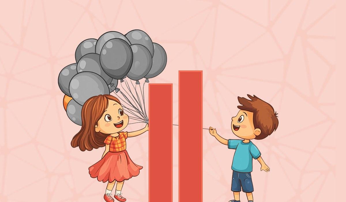 Anak laki-laki memegang balon oranye / kolase dengan foto Moje